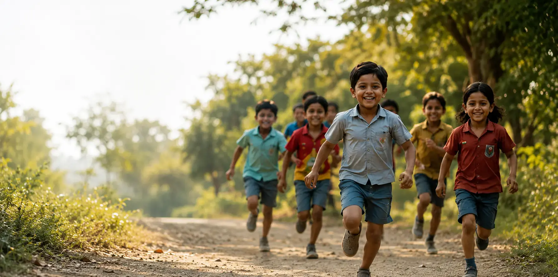 Children running joyfully — Asroy Welfare Trust empowers underprivileged communities